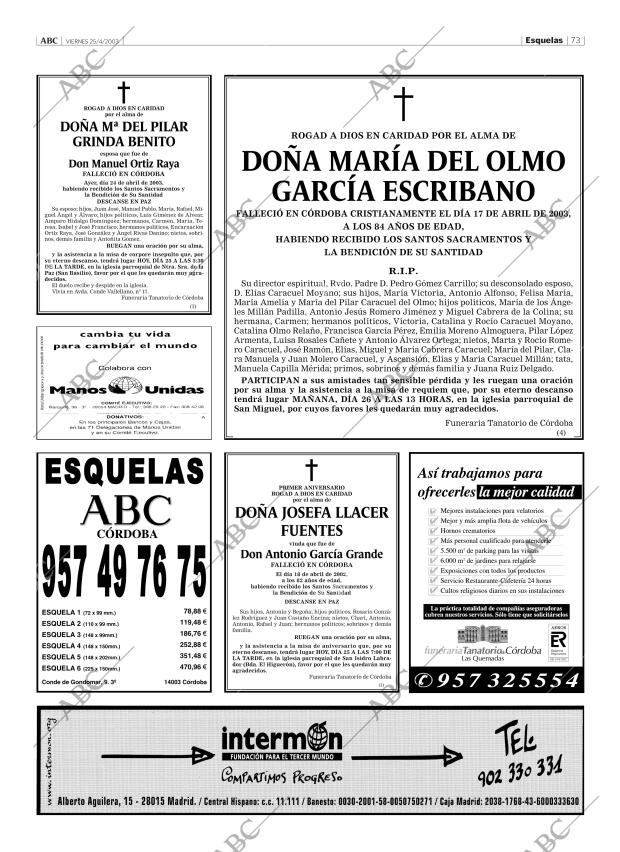 ABC CORDOBA 25-04-2003 página 73