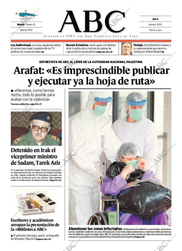 ABC MADRID 25-04-2003 página 1