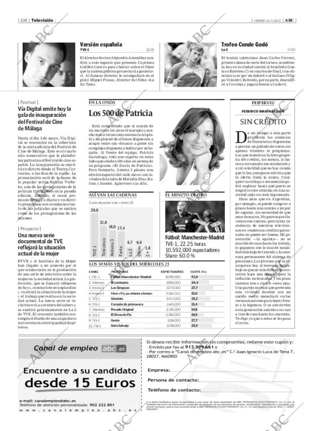 ABC MADRID 25-04-2003 página 108