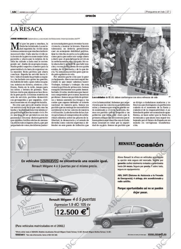 ABC MADRID 25-04-2003 página 17