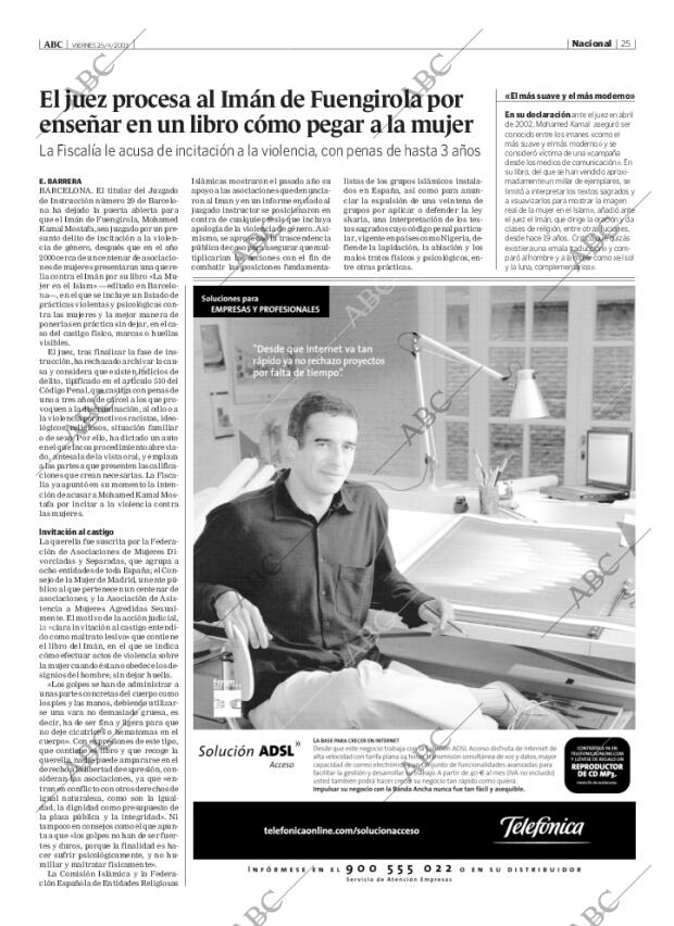 ABC MADRID 25-04-2003 página 25