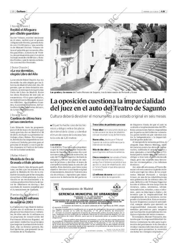 ABC MADRID 25-04-2003 página 58