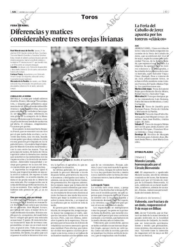 ABC MADRID 25-04-2003 página 63