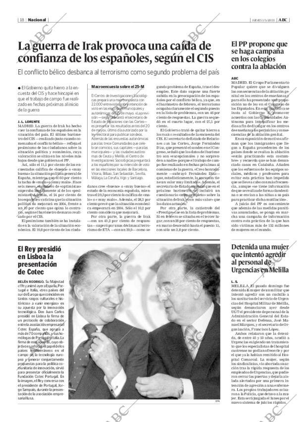 ABC MADRID 01-05-2003 página 18