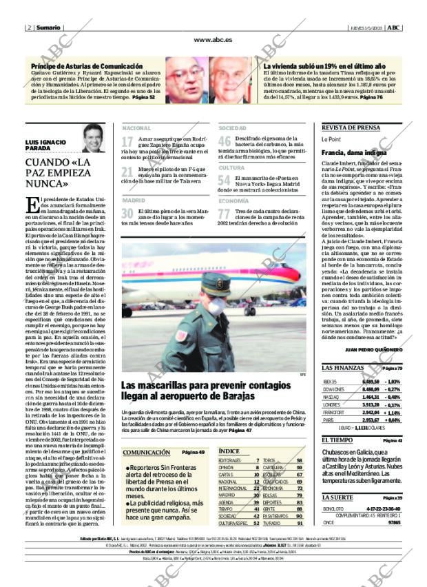 ABC MADRID 01-05-2003 página 2