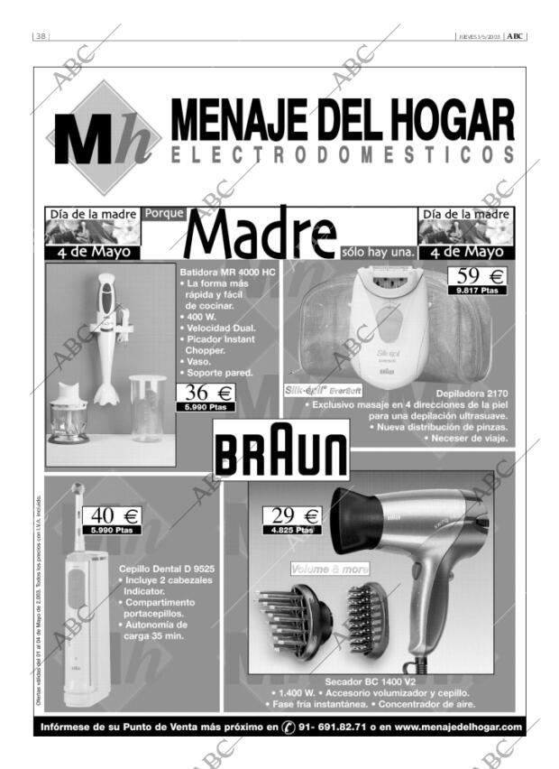 ABC MADRID 01-05-2003 página 38