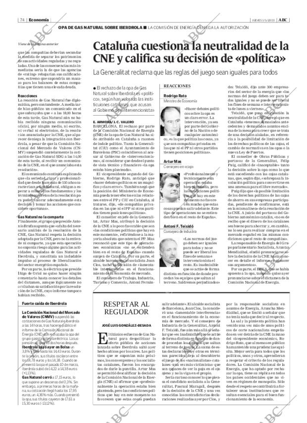 ABC MADRID 01-05-2003 página 74