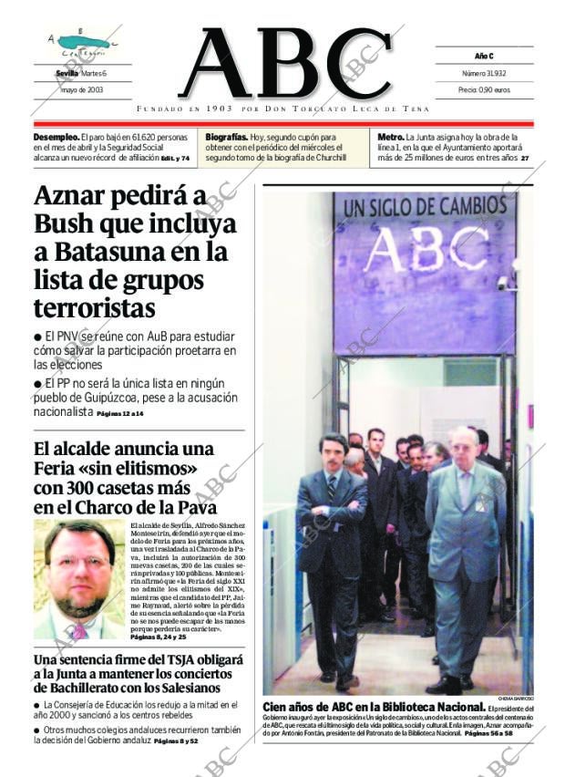 ABC SEVILLA 06-05-2003 página 1