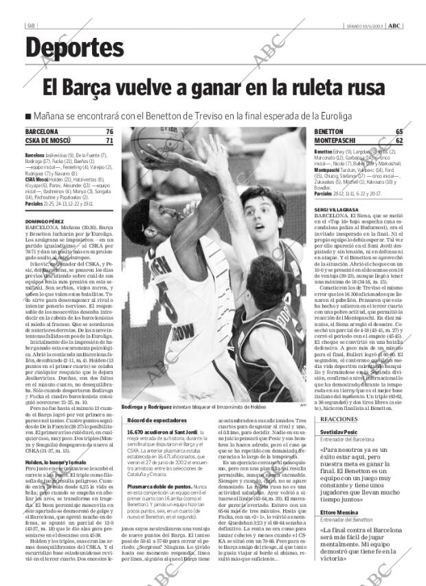 ABC MADRID 10-05-2003 página 98