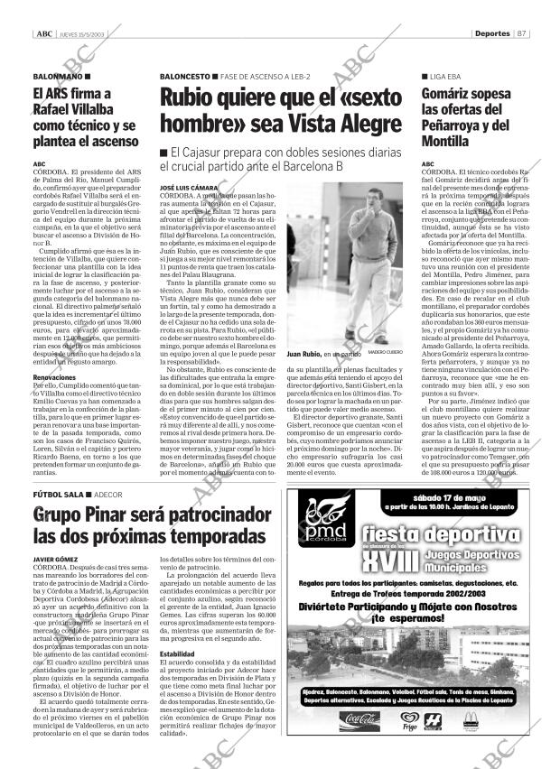 ABC CORDOBA 15-05-2003 página 87