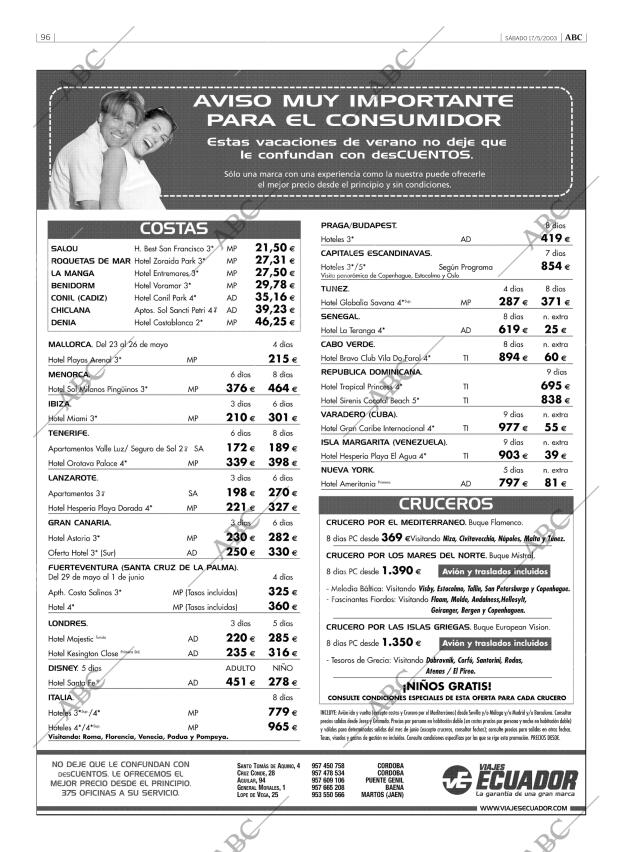 ABC CORDOBA 17-05-2003 página 96
