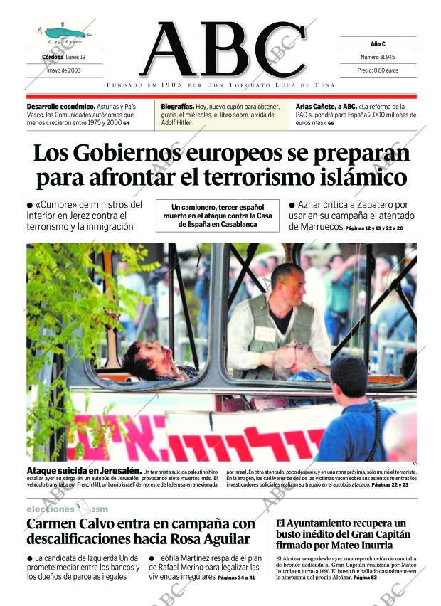 ABC CORDOBA 19-05-2003 página 1