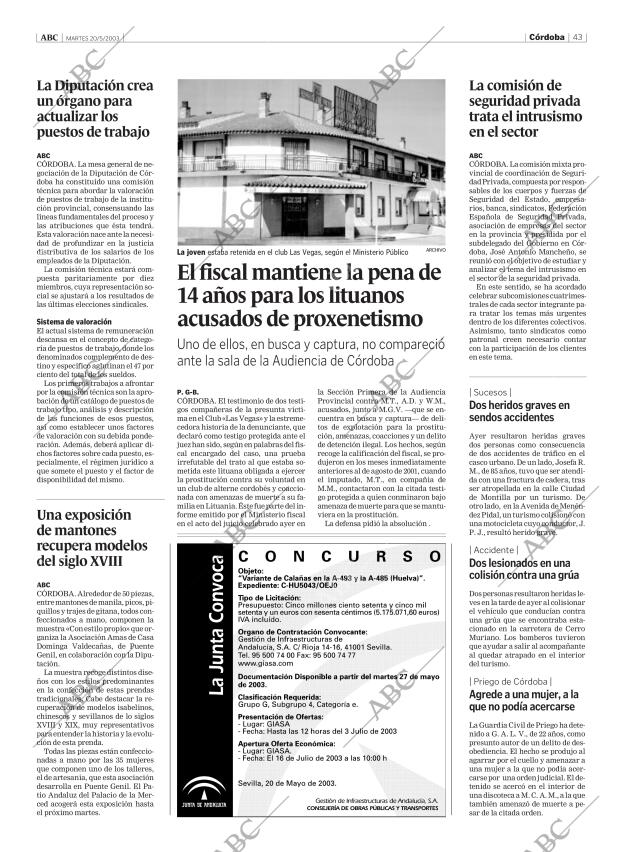 ABC CORDOBA 20-05-2003 página 43