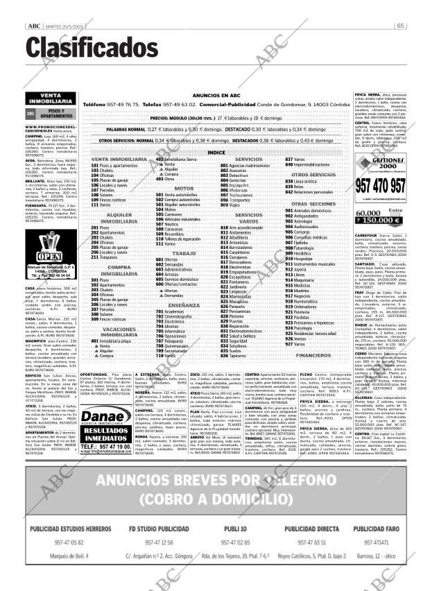 ABC CORDOBA 20-05-2003 página 65