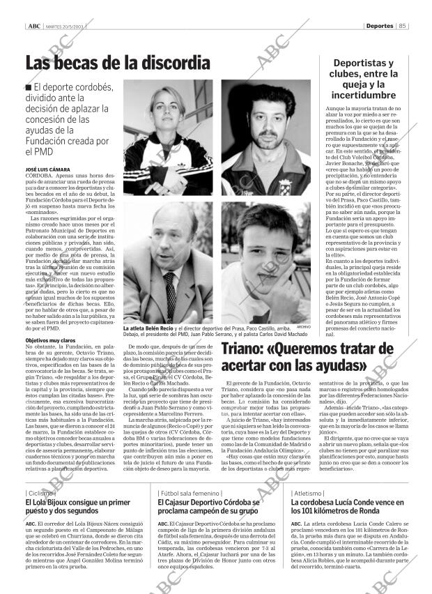 ABC CORDOBA 20-05-2003 página 85