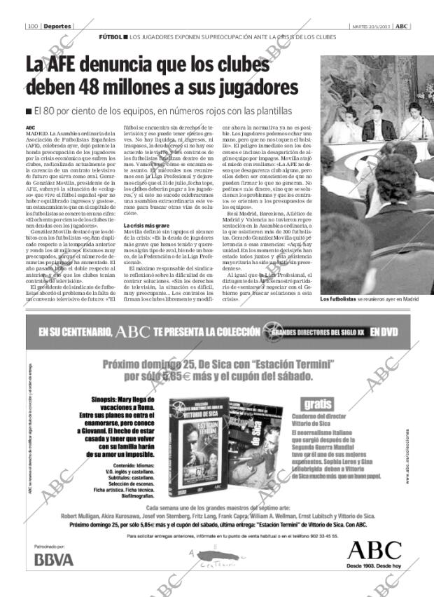 ABC MADRID 20-05-2003 página 100