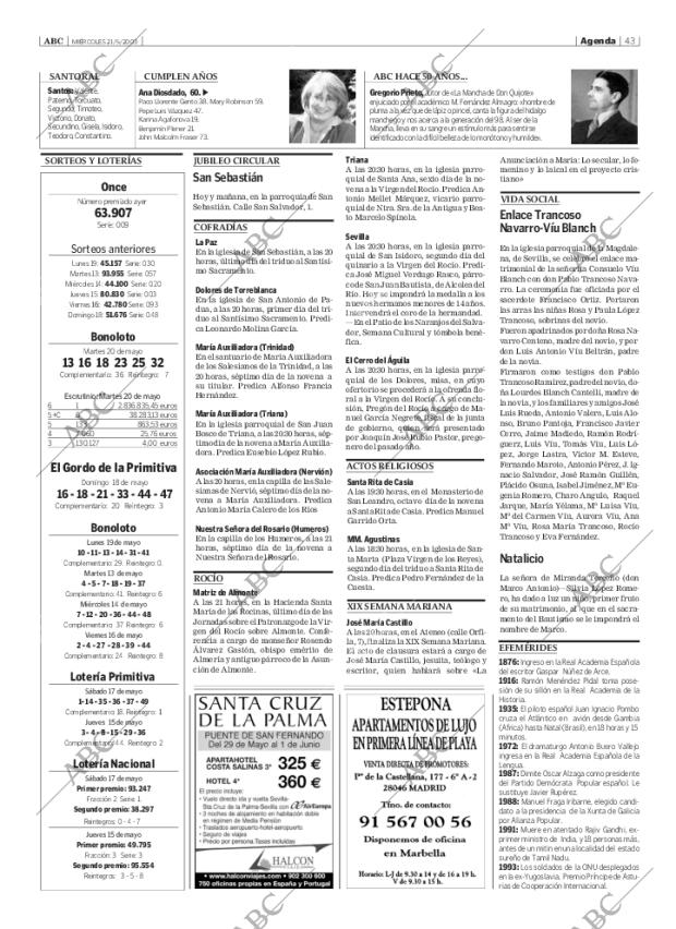 ABC SEVILLA 21-05-2003 página 43