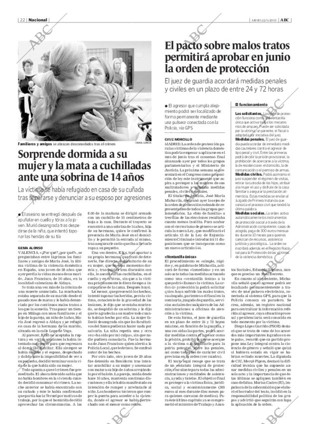 ABC MADRID 22-05-2003 página 22