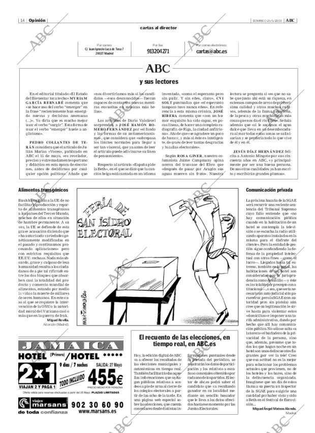 ABC MADRID 25-05-2003 página 14