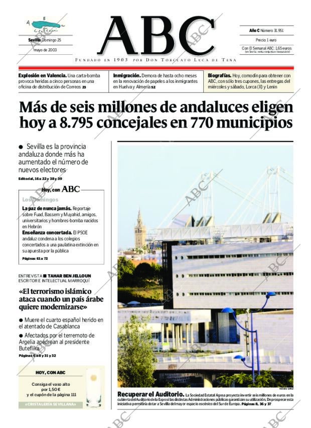 ABC SEVILLA 25-05-2003 página 1