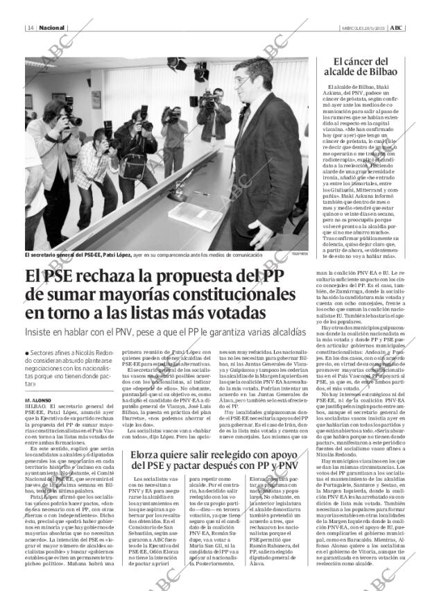 ABC MADRID 28-05-2003 página 14