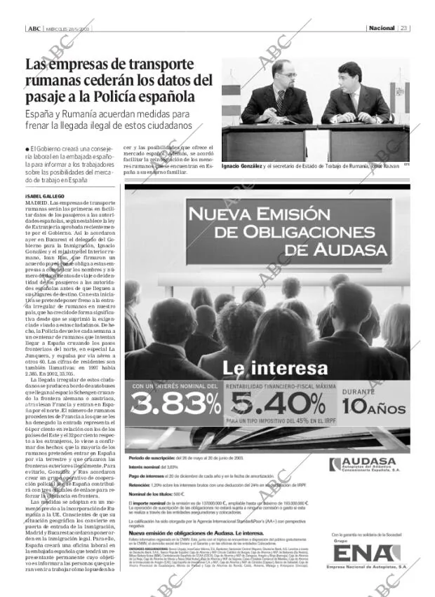 ABC MADRID 28-05-2003 página 23