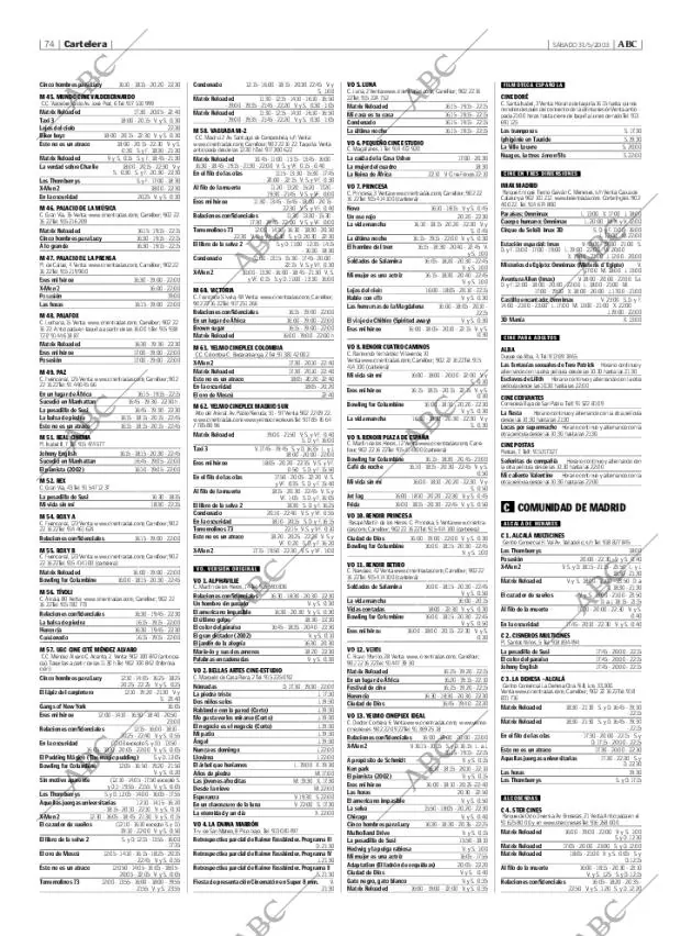 ABC MADRID 31-05-2003 página 74