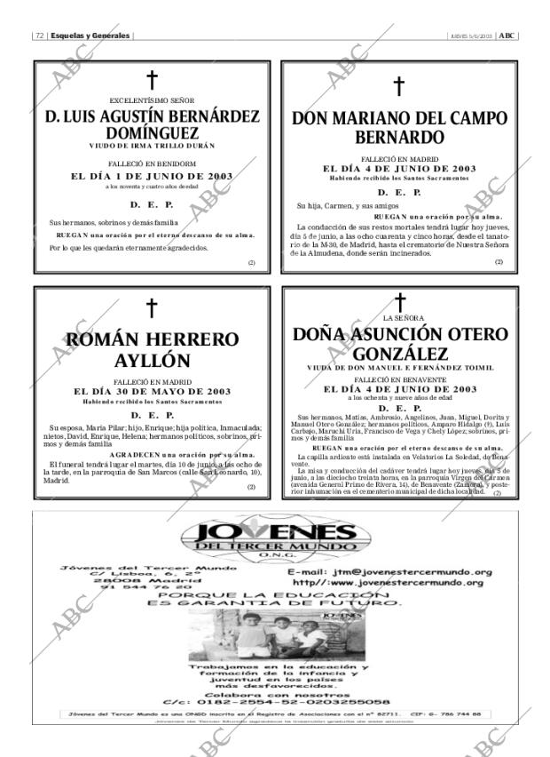 ABC MADRID 05-06-2003 página 72