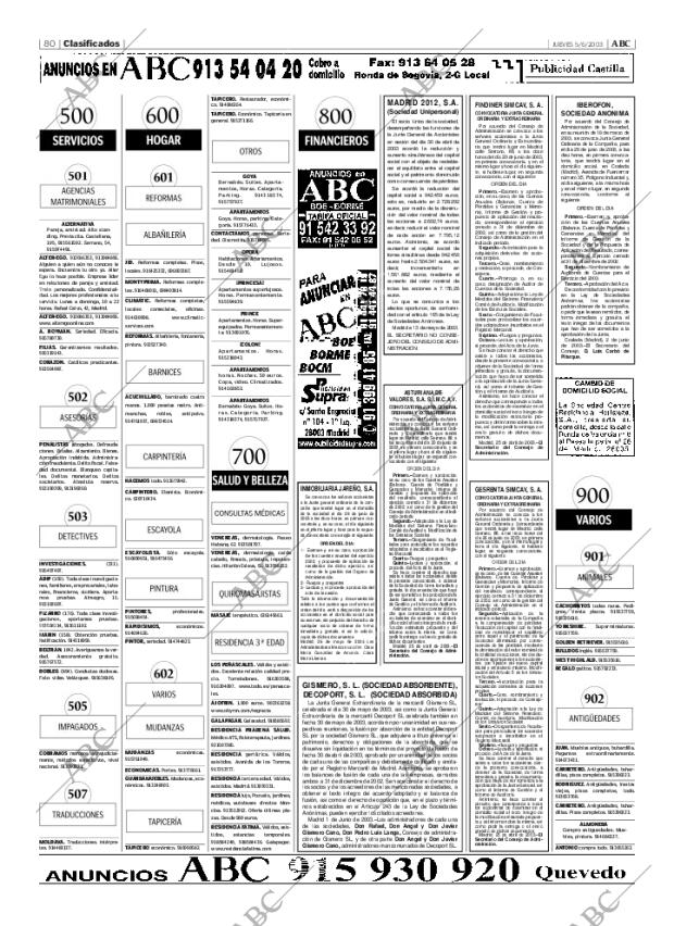 ABC MADRID 05-06-2003 página 80