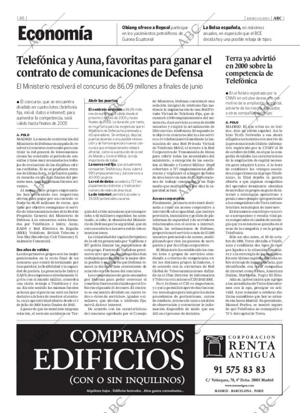 ABC MADRID 05-06-2003 página 85