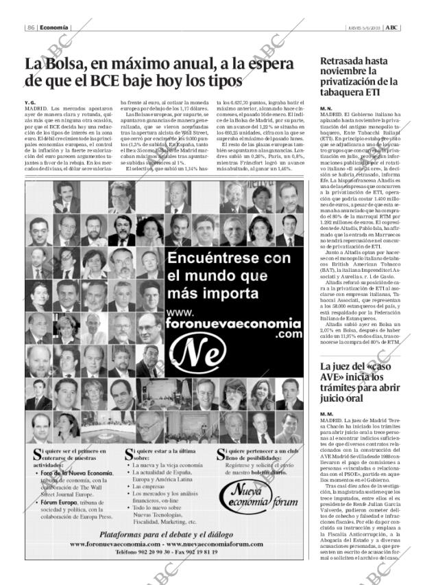 ABC MADRID 05-06-2003 página 86