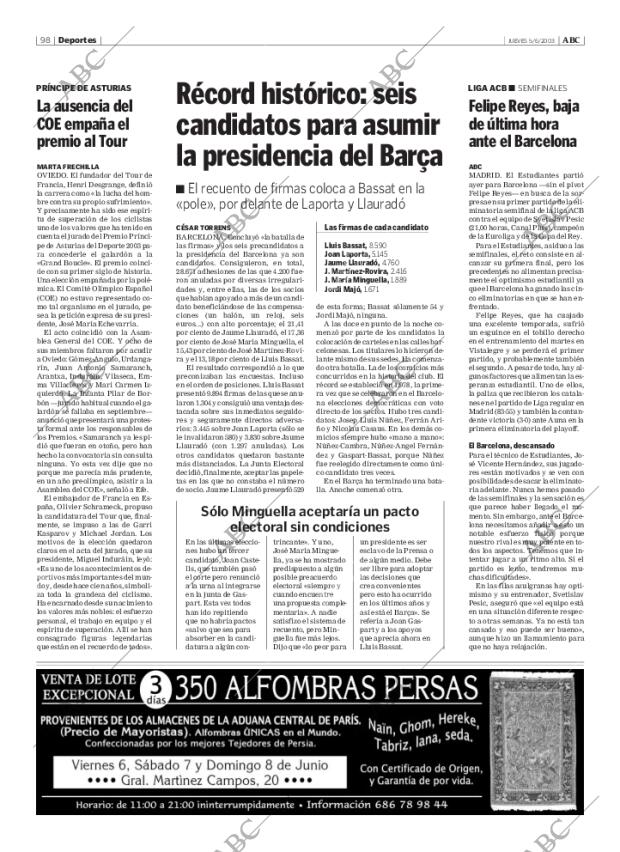 ABC MADRID 05-06-2003 página 98