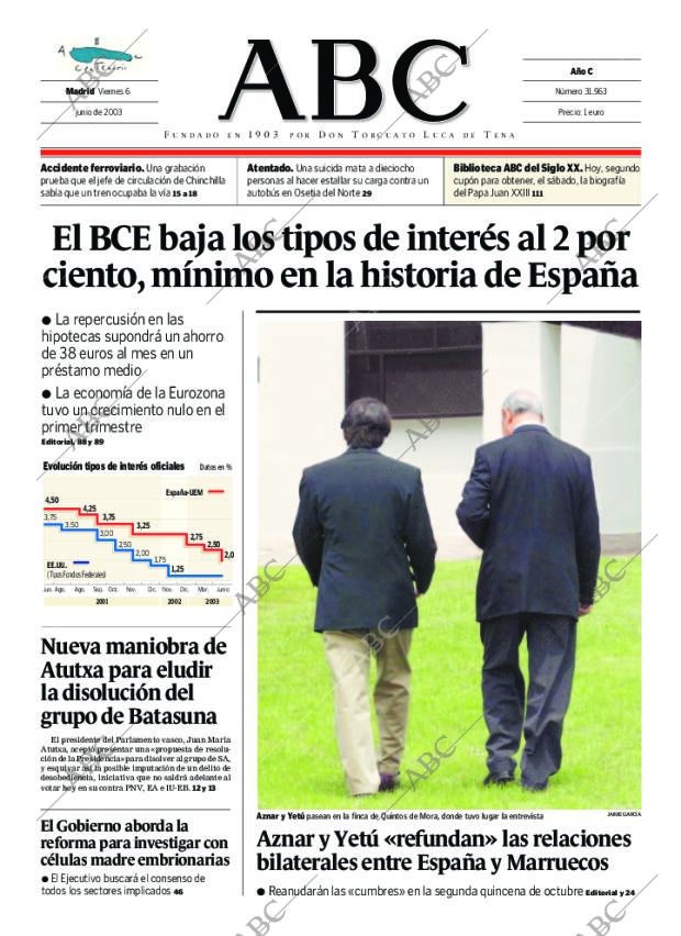 ABC MADRID 06-06-2003 página 1
