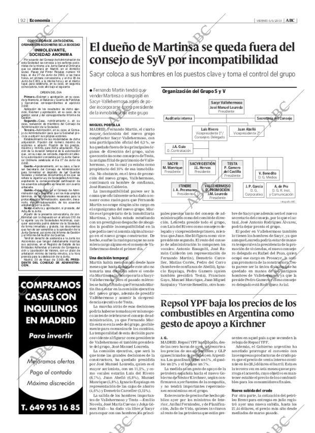 ABC MADRID 06-06-2003 página 92