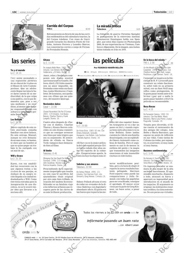 ABC MADRID 20-06-2003 página 113