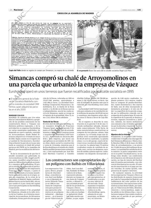 ABC MADRID 20-06-2003 página 14