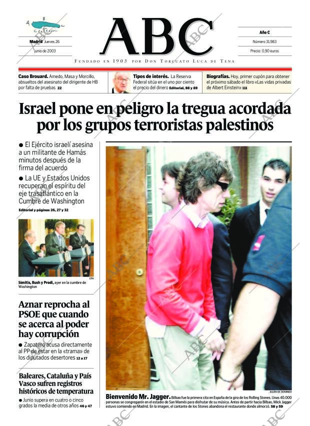 ABC MADRID 26-06-2003 página 1