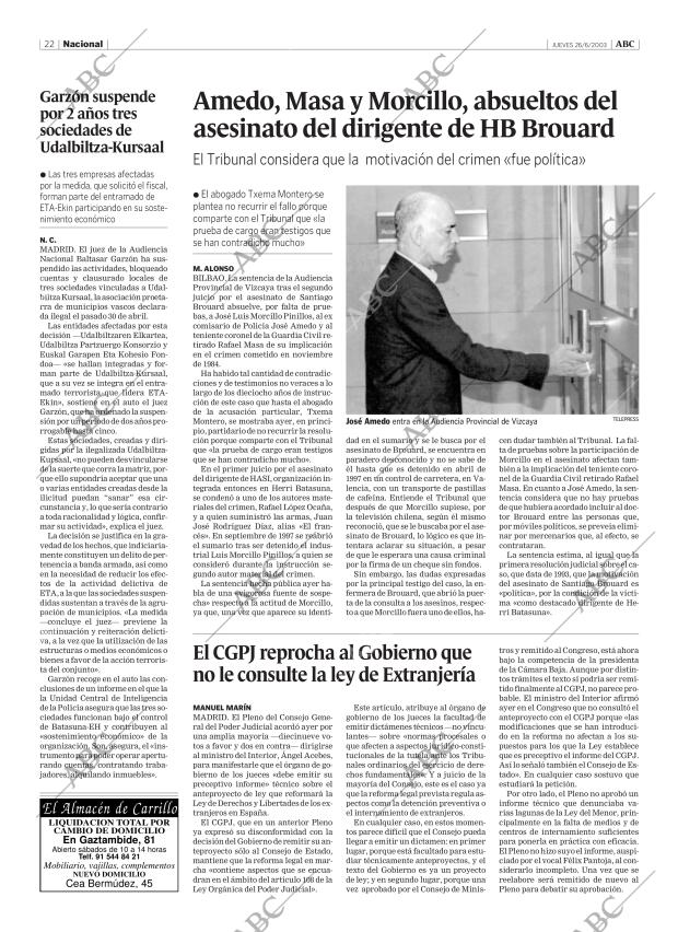 ABC MADRID 26-06-2003 página 22