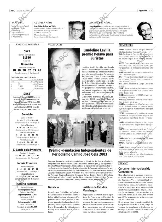 ABC MADRID 26-06-2003 página 43