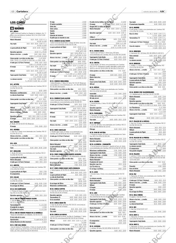 ABC MADRID 26-06-2003 página 68