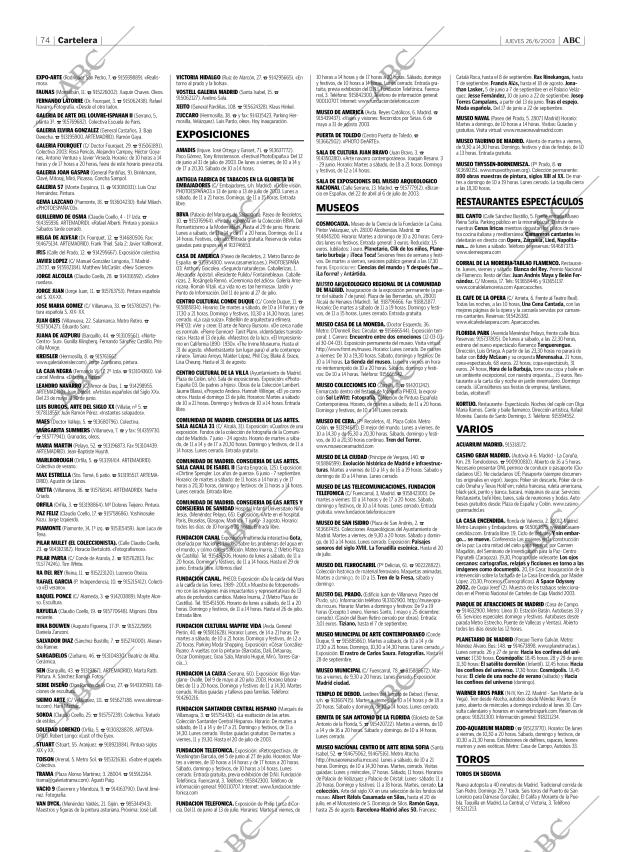 ABC MADRID 26-06-2003 página 74