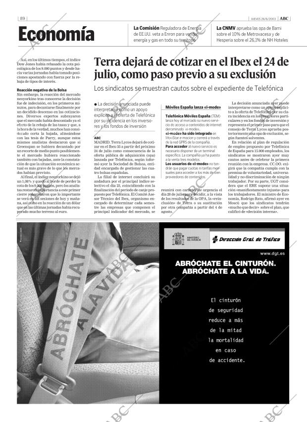 ABC MADRID 26-06-2003 página 89