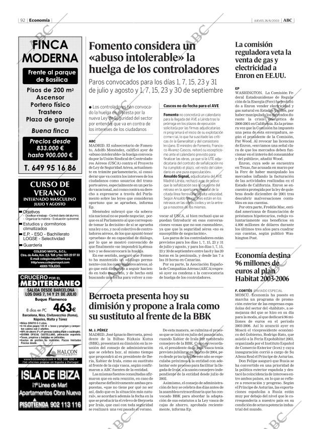 ABC MADRID 26-06-2003 página 92
