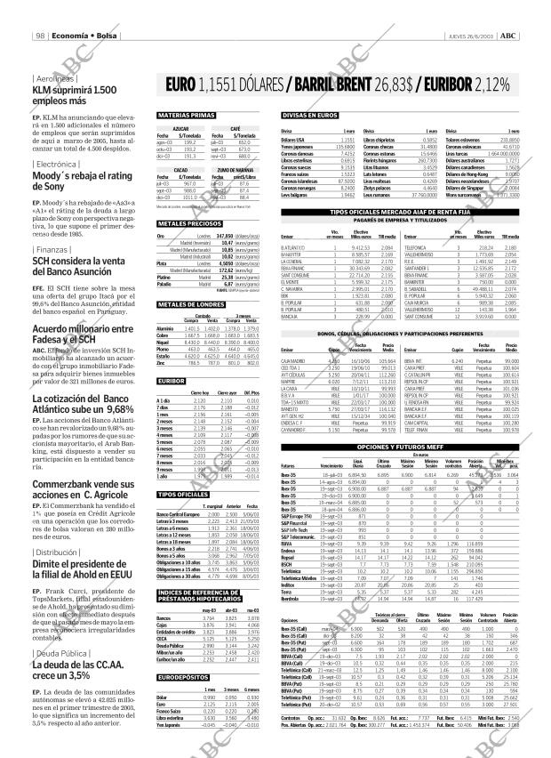 ABC MADRID 26-06-2003 página 98