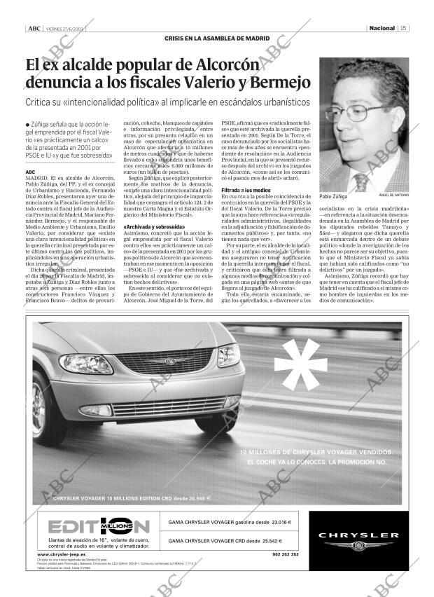 ABC MADRID 27-06-2003 página 15