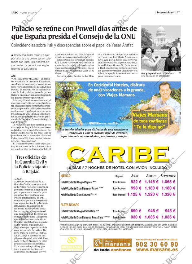 ABC MADRID 27-06-2003 página 27