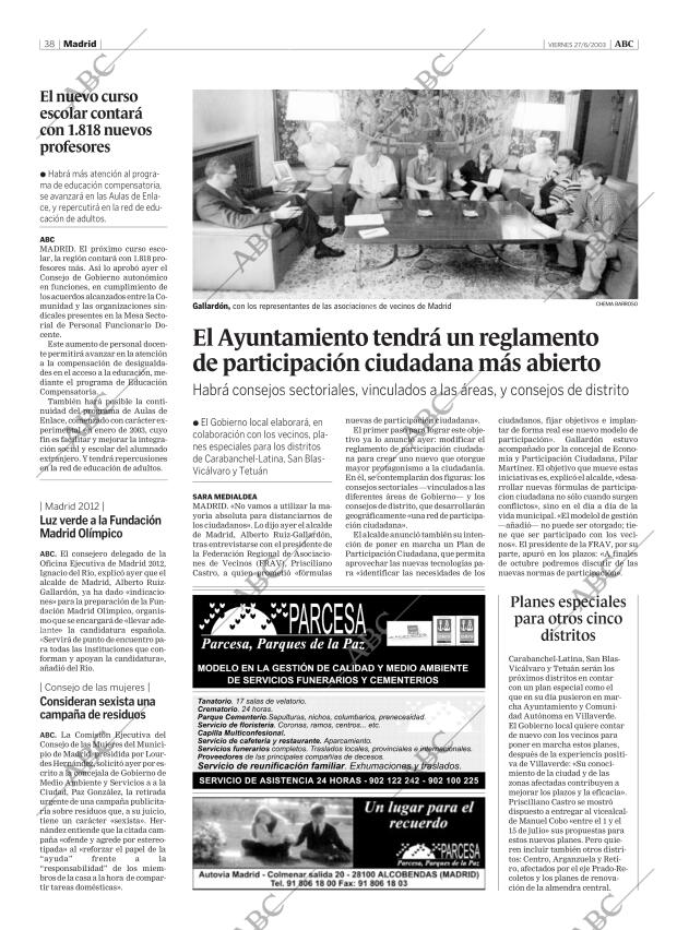 ABC MADRID 27-06-2003 página 38