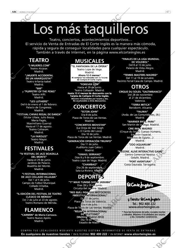 ABC MADRID 27-06-2003 página 67