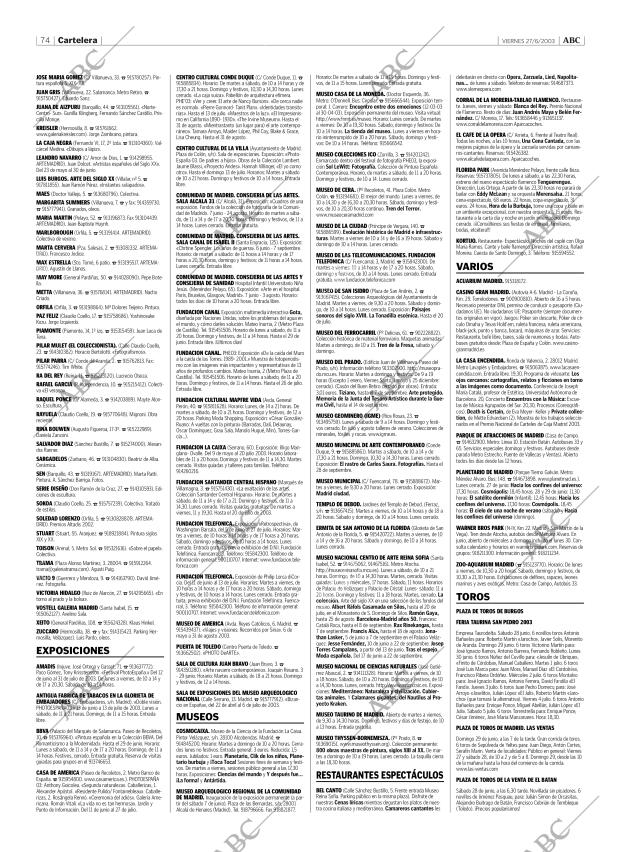 ABC MADRID 27-06-2003 página 74