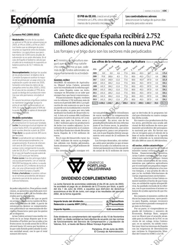 ABC MADRID 27-06-2003 página 85